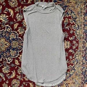 Sonoma Black & White Knit Sleeveless, Mock-Neck Top